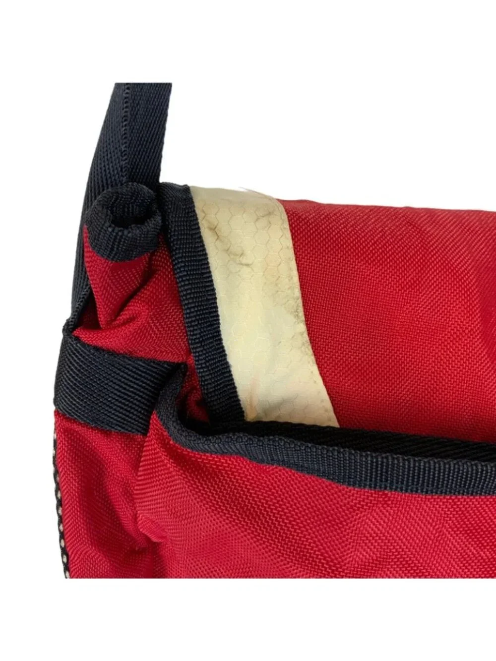 Vintage Tommy Hilfiger Messenger Book Bag Red Blue Spellout Patriotic